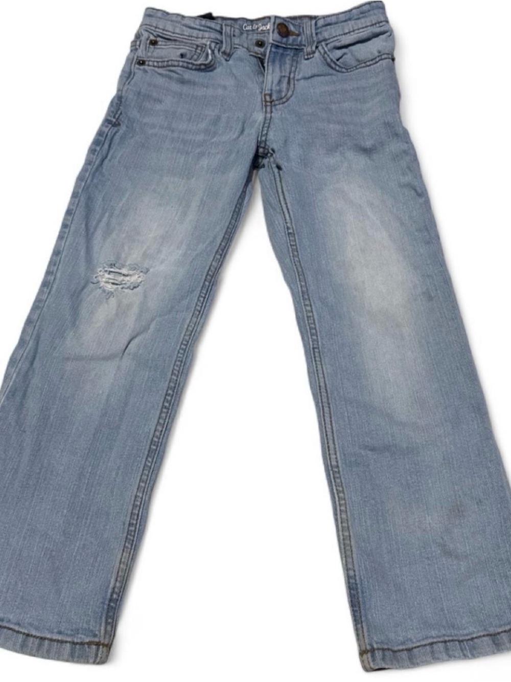 Cat & Jack Light Blue Bootcut kids Jeans with Distressed Knee